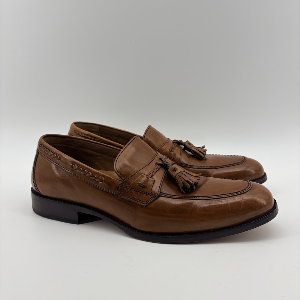 Johnston & Murphy Men's 9.5M‎ Signature Series Brown Leather Tassel Loafers